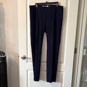 Betabrand Women's Navy Stretch Straight-Leg Pants